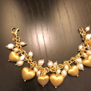 18k gold filled puffy hearts charm bracelet